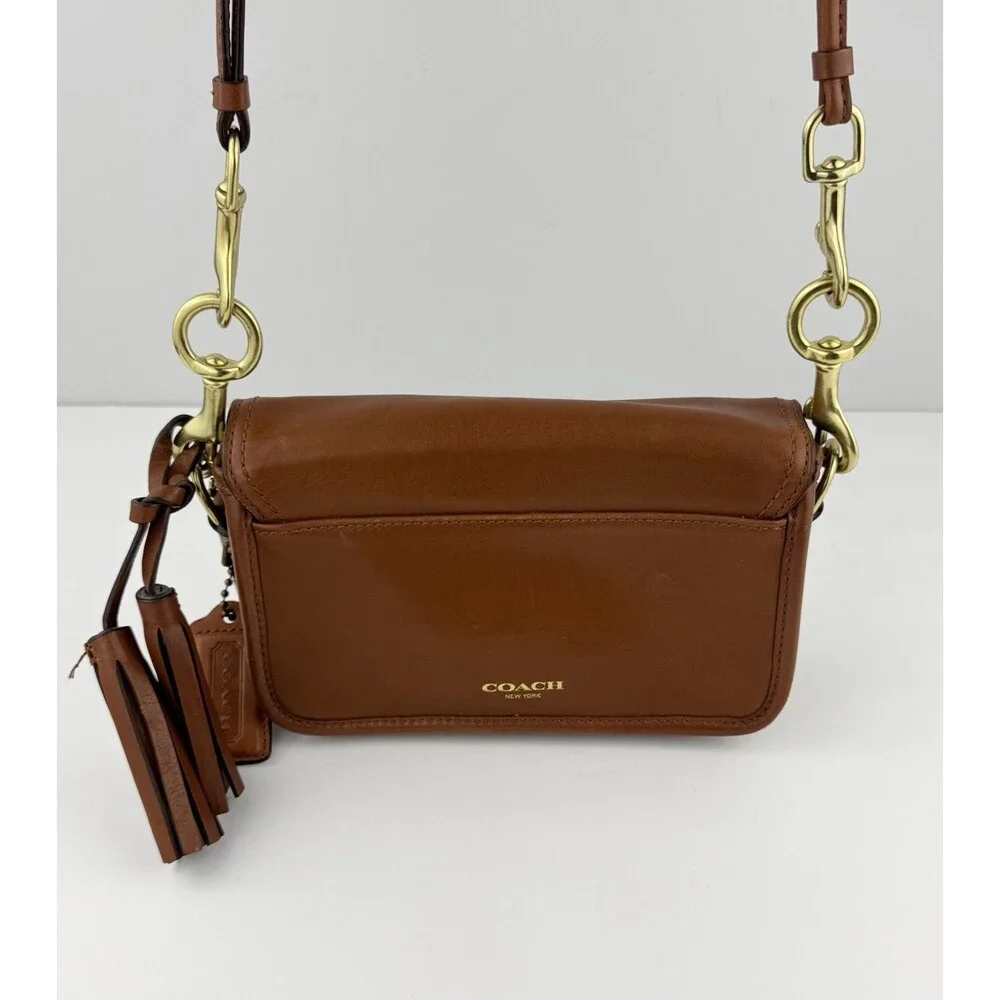 Coach 19914 Penny Brown Leather Crossbody Shoulder Bag Purse Turnlock EUC